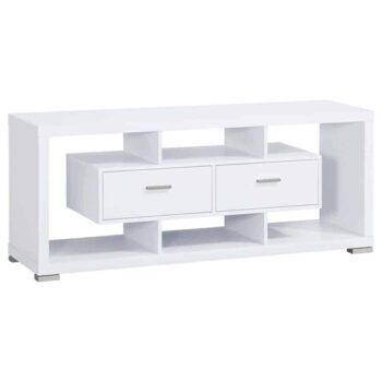 Darien 2-drawer Rectangular TV Console White by 700113 Coaster Furniture