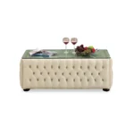 Full Ivory Leather Living Room Set