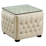 Full Ivory Leather Living Room Set