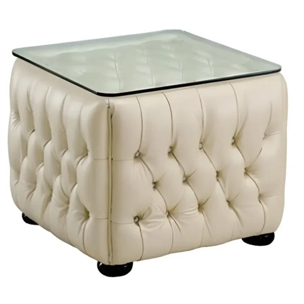 Full Ivory Leather Living Room Set