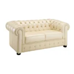 Full Ivory Leather Living Room Set