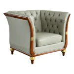 Mat, Shiny 401 Gray Leather Living Room Set By ESF Furniture