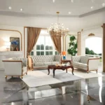 Mat, Shiny 401 Gray Leather Living Room Set By ESF Furniture