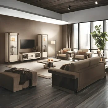 Beige Living Room Set Poesia Entertainment Center Additional items