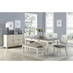 White Granby Collection Bench By Homelegance Dining Chair & Bench Mobilia Cleopatra 12 White Granby Collection Bench By Homelegance 12