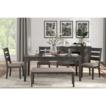 Gray Finish Baresford Collection Bench By Homelegance Dining Chair & Bench Mobilia Cleopatra 10 Gray Finish Baresford Collection Bench By Homelegance 10