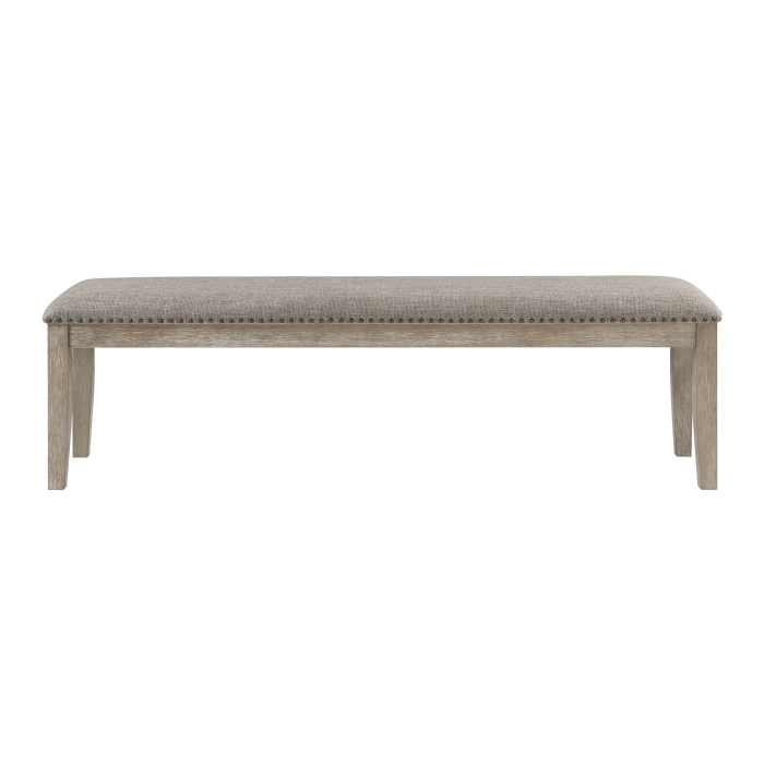 Wire-brush brownish Gray finish Southlake Collection Bench By Homelegance