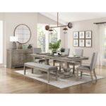 Wire-brush brownish Gray finish Southlake Collection Bench By Homelegance 16