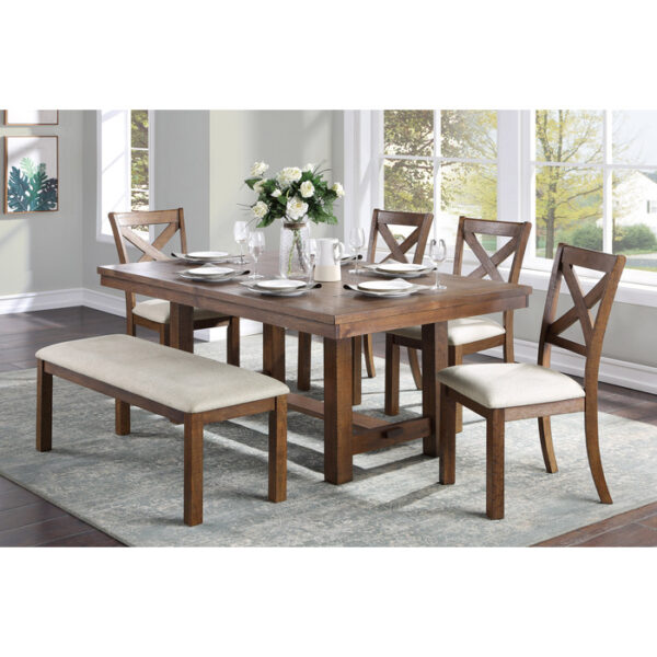 Brown Finish Bonner Collection Bench By Homelegance 10