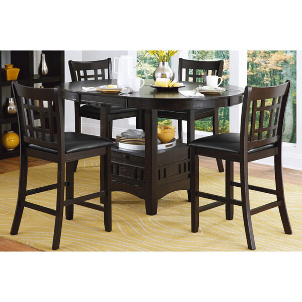 The dark cherry Junipero Collection Counter Hight table By Homelegance 11