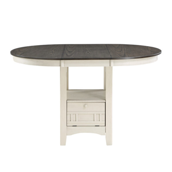 White Junipero Collection Rd/Oval Counter Height Table, Oak Veneer By Homelegance 8