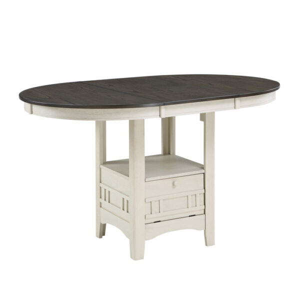White Junipero Collection Rd/Oval Counter Height Table, Oak Veneer By Homelegance 9