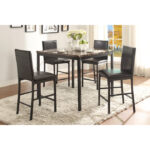 Black metal Counter Height Table , Faux Marble Tempe Collection By Homelegance 23