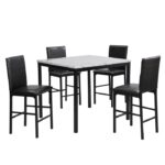 Black metal Counter Height Table , Faux Marble Tempe Collection By Homelegance 26