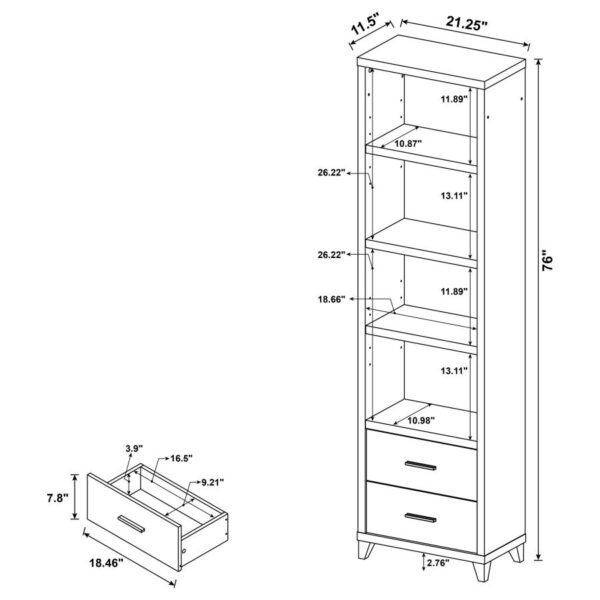 Lewes 4-piece Entertainment Center Cappuccino by 700881-S4 Coaster Furniture 16