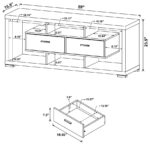 Darien 2-drawer Rectangular TV Console White by 700113 Coaster Furniture 11