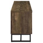 Myles 2-door TV Console with Adjustable Shelves Rustic Oak Herringbone 736052 by Coaster Furniture 18