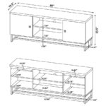 Myles 2-door TV Console with Adjustable Shelves Rustic Oak Herringbone 736052 by Coaster Furniture 20