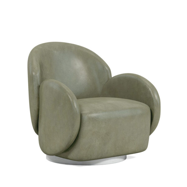 Rothko Green Leather Swivel Chair By Art Furniture 8