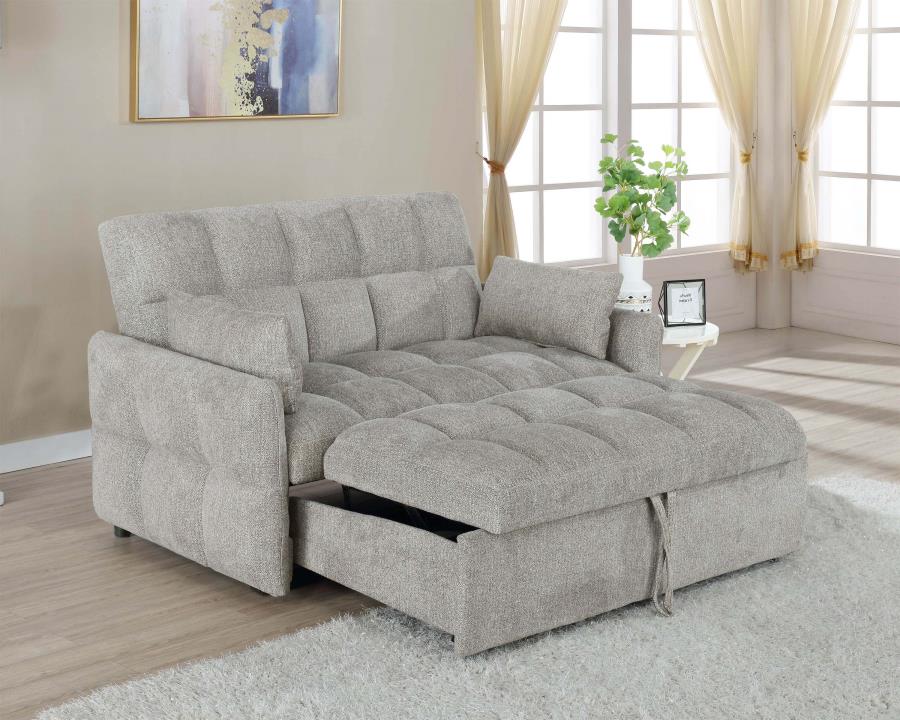 Cotswold Tufted Cushion Sleeper Sofa Bed Light Grey 508307 By Coaster Furniture