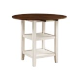 Whitwash and Dark Cherry Kiwi Collection Counter Height Leaf Table,2X9″ By Homelegance 15