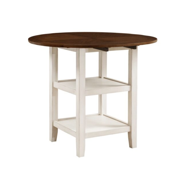 Whitwash and Dark Cherry Kiwi Collection Counter Height Leaf Table,2X9″ By Homelegance 9
