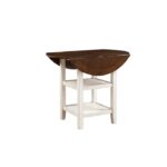 Whitwash and Dark Cherry Kiwi Collection Counter Height Leaf Table,2X9″ By Homelegance 18