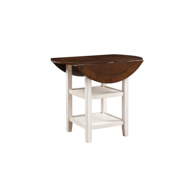 Whitwash and Dark Cherry Kiwi Collection Counter Height Leaf Table,2X9″ By Homelegance 12