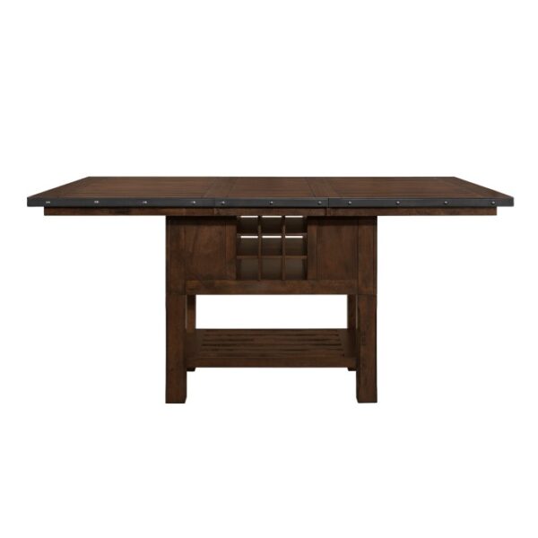 Dark brown Schleiger Collection Counter Height Table W/Storage & Extension By Homelegance 6