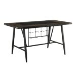 Wood finish and dark gray metal Appert Collection Counter Height Table By Homelegance 13