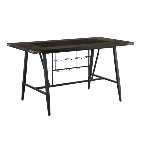Wood finish and dark gray metal Appert Collection Counter Height Table By Homelegance 8