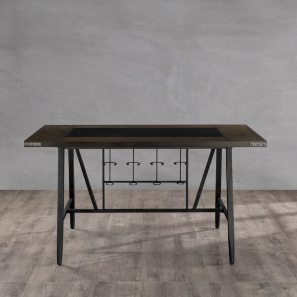 Wood finish and dark gray metal Appert Collection Counter Height Table By Homelegance 10