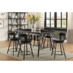 Wood finish and dark gray metal Appert Collection Counter Height Table By Homelegance 16