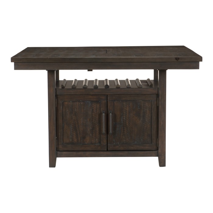 Dark cherry Oxton Collection Counter Height Table with Storage Base By Homelegance 10