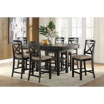 Natural and black Baywater Collection Counter Height Table with 4 Drawers By Homelegance Luxury Dining Tables Mobilia Cleopatra 17 Natural and black Baywater Collection Counter Height Table with 4 Drawers By Homelegance 17