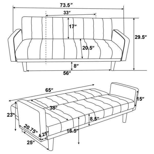 Sommer Tufted Sofa Bed Gray 360150 By Coaster Furniture 10