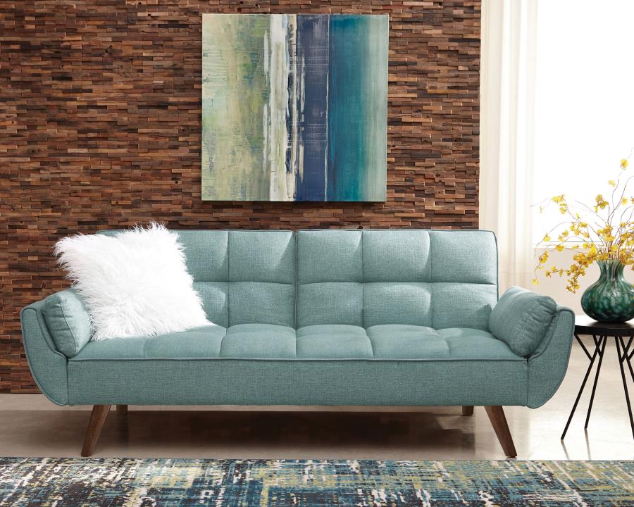 Caufield Biscuit-tufted Sofa Bed Turquoise Blue 360097 By Coaster Furniture