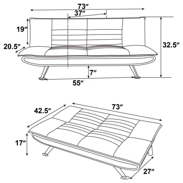 Julian Upholstered Sofa Bed with Pillow-top Seating Gray 503966 By Coaster Furniture 9