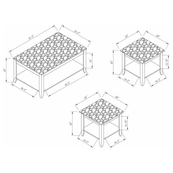 Flores 3-piece Occasional Table Set with Shelf Cappuccino 700155 By Coaster Furniture 8