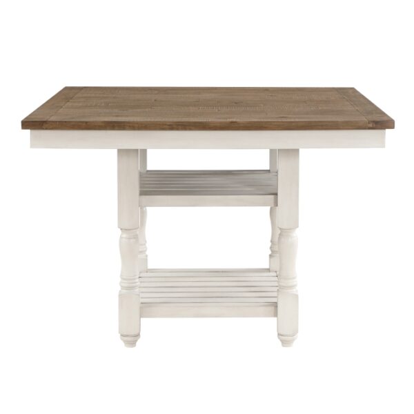 Tobacco brown and antique white Alburgh Collection Counter Height Table By Homelegance 9