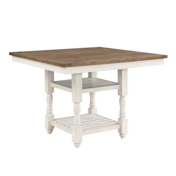 Tobacco brown and antique white Alburgh Collection Counter Height Table By Homelegance 10