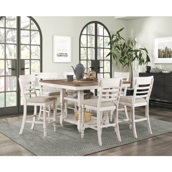 Tobacco brown and antique white Alburgh Collection Counter Height Table By Homelegance 13