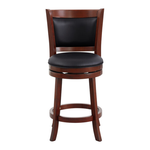 Dark cherry Shapel Collection Swivel Counter Height Chair By Homelegance 8