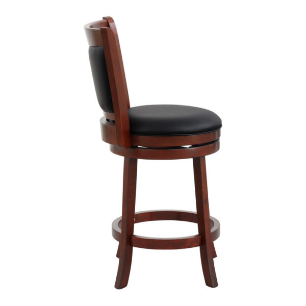Dark cherry Shapel Collection Swivel Counter Height Chair By Homelegance 9