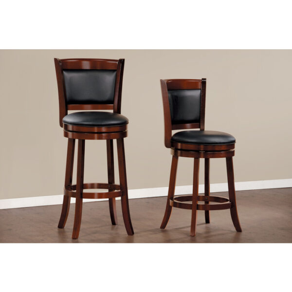 Dark cherry Shapel Collection Swivel Pub Height Chair By Homelegance 8