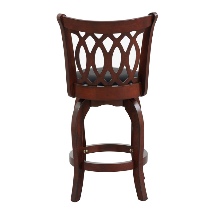 Dark cherry Decorative Shapel Collection Swivel Counter Height Chair By Homelegance