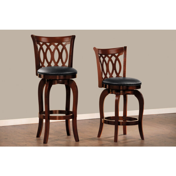 Dark cherry Decorative Shapel Collection Swivel Counter Height Chair By Homelegance 8