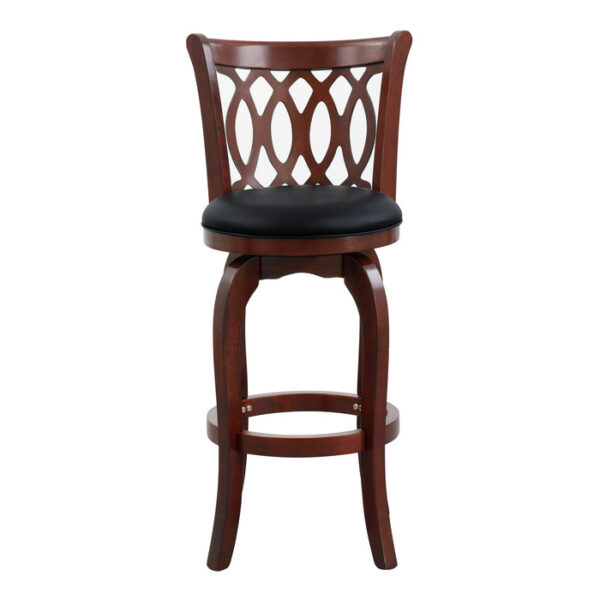 Dark Cherry Decorative Shapel Collection Swivel Pub Height Chair By Homelegance 6
