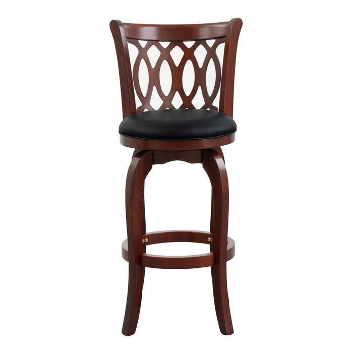 Dark Cherry Decorative Shapel Collection Swivel Pub Height Chair By Homelegance