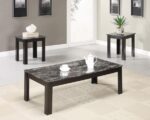 Rhodes 3-piece Faux-marble Top Occasional Table Set Black 700375 By Coaster Furniture 15